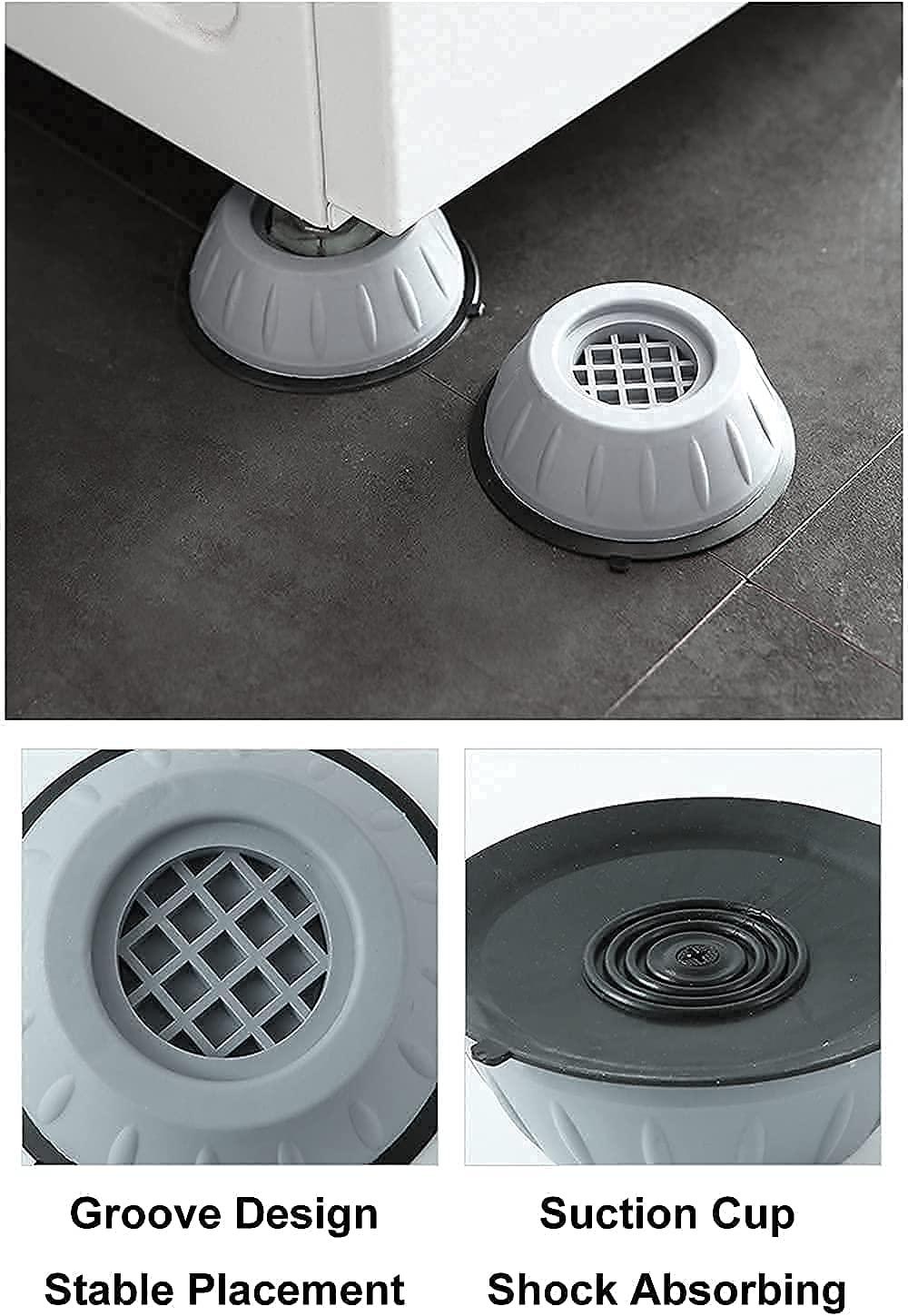 Anti-Vibration Pads – Shock-Proof Feet for Washing Machine, Dryer, Furniture (Set of 4)