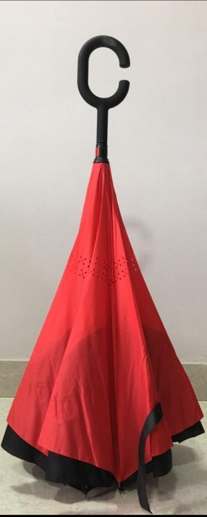 Double Layer Inverted Reversible Umbrella