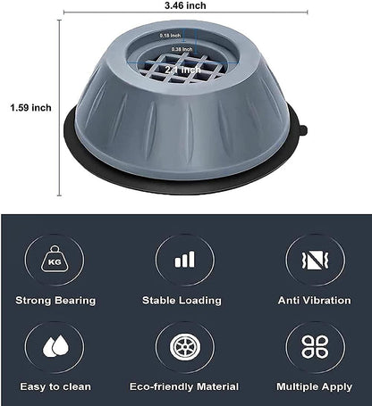 Anti-Vibration Pads – Shock-Proof Feet for Washing Machine, Dryer, Furniture (Set of 4)